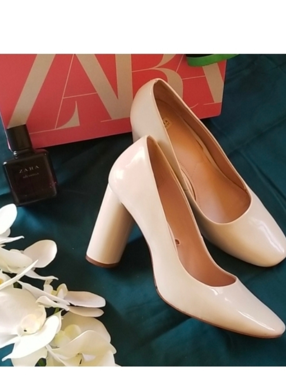 ZARA White high heels